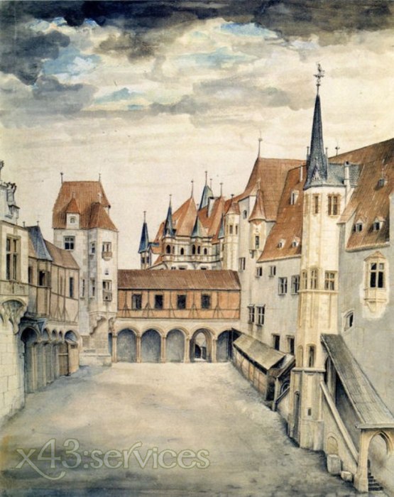 Albrecht Duerer - Hof des ehemaligen Schlosses in Innsbruck mit Wolken - Courtyard of the Former Castle in Innsbruck with Clouds